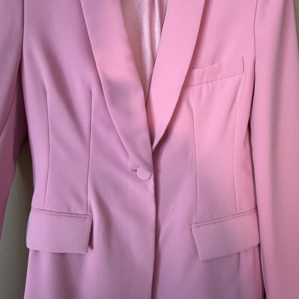 ZARA Pink Shawl Collar Single Button Blazer Jacket Women's Size S - Picture 7 of 7